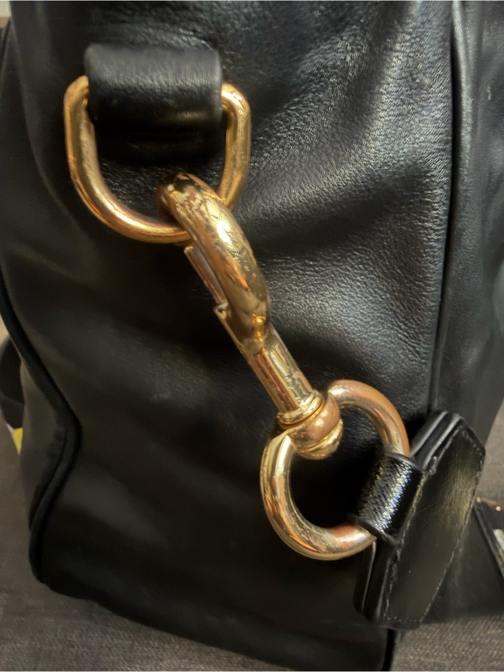 RARE Marc Jacobs Flash Black Embossed Leather Weekend Bag tote with Straps - Picture 10 of 15
